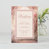 Elegante romantische bruiloft uitnodiging (Staand voorkant)