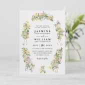 Elegante Romantische Bruisende Bloemen QR Code Tro Kaart (Staand voorkant)