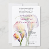 Elegante romantische Calla Lily Waterverf bruiloft Kaart (Voorkant)