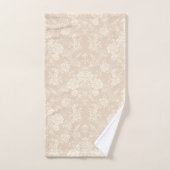 Elegante romantische chique bloemen damast-crème bad handdoek (Handdoek)