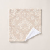 Elegante romantische chique bloemen damast-crème bad handdoek (Wasdoekje)