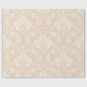 Elegante romantische chique bloemen damast-crème cadeaupapier (Vlak)