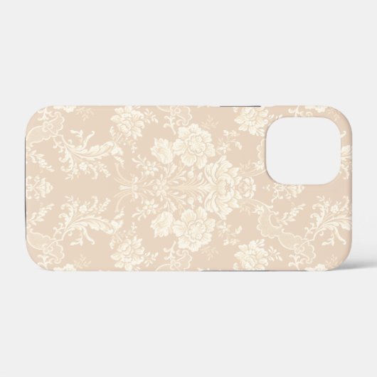 Elegante romantische chique bloemen damast-crème Case-Mate iPhone case (Achterkant (horizontaal))