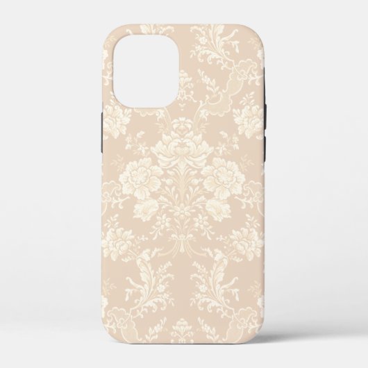 Elegante romantische chique bloemen damast-crème Case-Mate iPhone case (Achterkant)