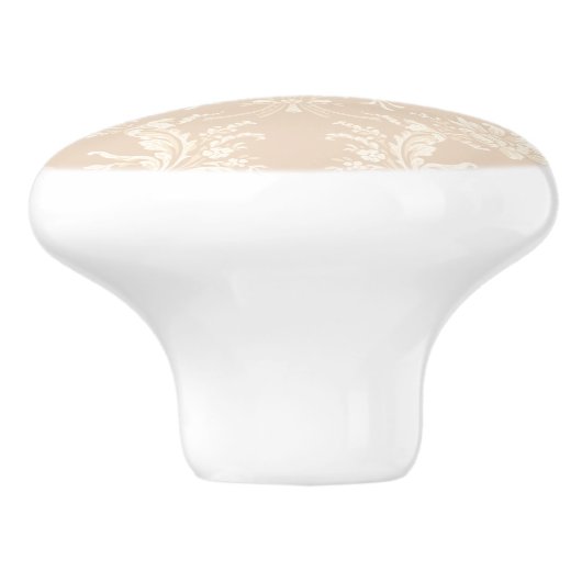 Elegante romantische chique bloemen damast-crème keramische knop (Zijkant)