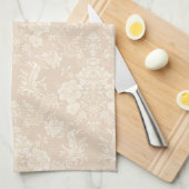 Elegante romantische chique bloemen damast-crème theedoek (Quarter Fold)