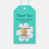Elegante romantische Daisy Turquoise dank u bruilo Cadeaulabel (Voorkant)