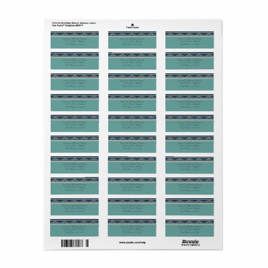 Elegante  romantische damask kanten bruiloft etiket (Full Sheet)