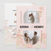 Elegante romantische foto bruiloft uitnodiging (Voorkant / Achterkant)