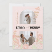 Elegante romantische foto bruiloft uitnodiging (Voorkant)