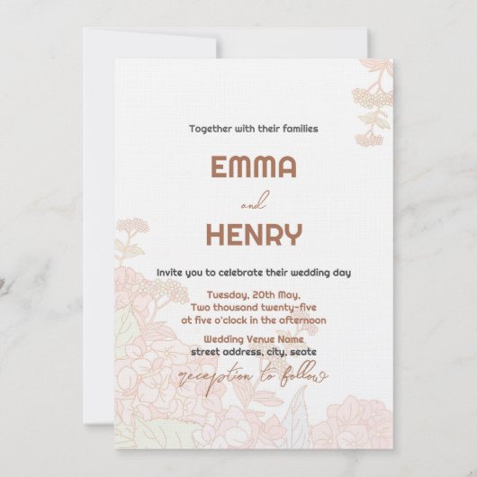 Elegante romantische foto bruiloft uitnodiging (Achterkant)