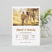 Elegante Romantische Foto Real Folie Bruiloft Uitnodiging (Staand Voorkant)