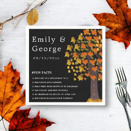 Elegante romantische gesneden boom zwart herfst br servet