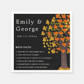 Elegante romantische gesneden boom zwart herfst br servet (Voorkant)