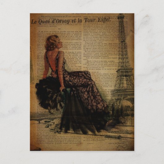 Elegante romantische  girly Paris mode Briefkaart (Voorkant)