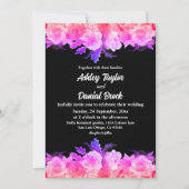 Elegante romantische gloed Rozen Neon bloemenbruil Kaart (Voorkant)