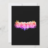 Elegante romantische gloed Rozen Neon bloemenbruil Kaart (Achterkant)