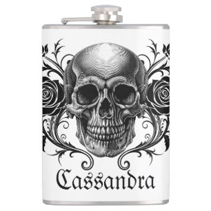 Elegante, romantische Gothic gepersonaliseerd Heupfles