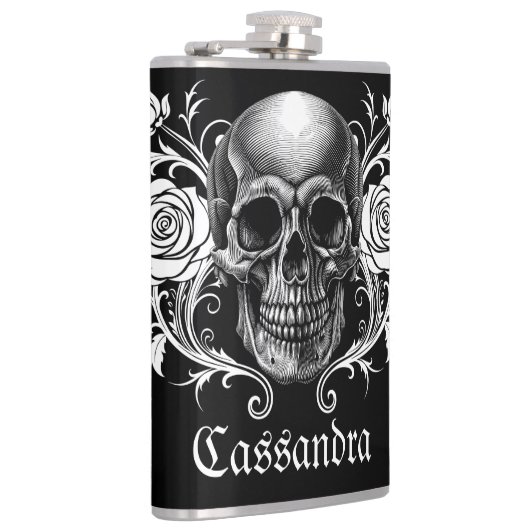 Elegante, romantische Gothic gepersonaliseerd Heupfles (Rechts)