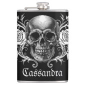 Elegante, romantische Gothic gepersonaliseerd Heupfles (Voorkant)