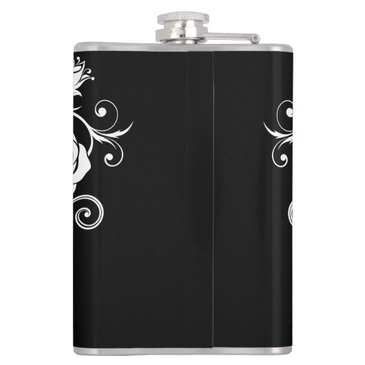 Elegante, romantische Gothic gepersonaliseerd Heupfles (Achterkant)