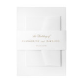 Elegante Romantische Gouden Script Bruiloft Uitnodigingen Wikkel (Voorkant Voorbeeld)
