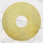 Elegante romantische gouden textuur met zwart schr wijnglaslabel (Achterkant)