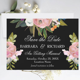 Elegante Romantische Handgeschilderde Bloemige Bru Save The Date