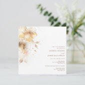 Elegante romantische Herfst bloemenbruiloft Kaart (Staand voorkant)