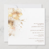 Elegante romantische Herfst bloemenbruiloft Kaart (Voorkant)