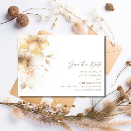 Elegante romantische Herfst bloemenbruiloft Save The Date