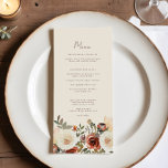 Elegante romantische Herfst bloemenroest bruiloft Menu<br><div class="desc">Verhoog uw herfstbruiloft met onze prachtig ontworpen Elegante romantische Herfst Floral Rust Wedding Menu. Dit charmante stuk combineert de warme,  aardse tinten van herfst met een verfijnd bloemenmotief,  waardoor een perfecte mix van rustieke elegantie en romantische allure ontstaat.</div>
