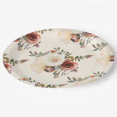 Elegante romantische Herfst bloemenrood bruiloft Papieren Bordje (Gekanteld)