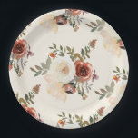 Elegante romantische Herfst bloemenrood bruiloft Papieren Bordje<br><div class="desc">Elegant Romantische Herfst Bloemenrood Bruiloft Borden - ideaal voor herfst koppels douches,  repetitie diners en bruiloften</div>