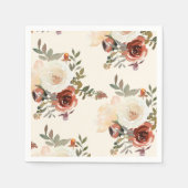 Elegante romantische Herfst bloemenrood bruiloft Servet (Voorkant)