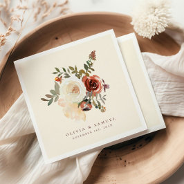 Elegante romantische Herfst bloemenrood bruiloft Servet