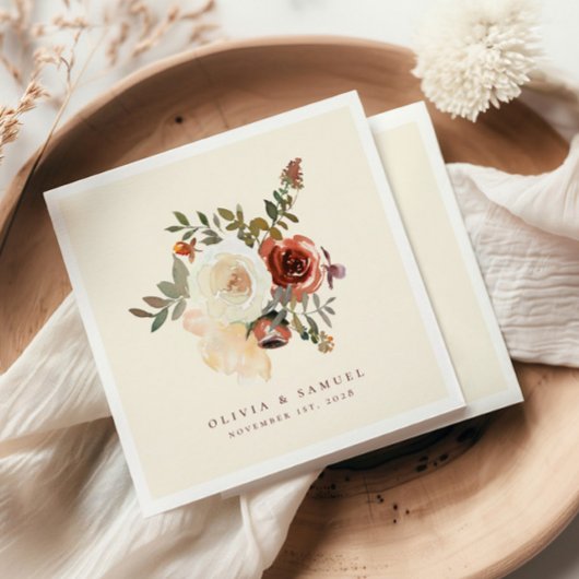 Elegante romantische Herfst bloemenrood bruiloft Servet