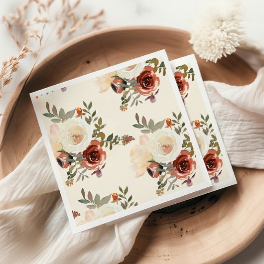 Elegante romantische Herfst bloemenrood bruiloft Servet