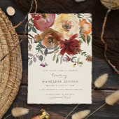 Elegante romantische Herfst bloemenrood Vrijgezell Kaart