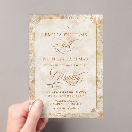 Elegante Romantische Herfst Bruiloft Acryl Uitnodigingen