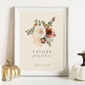 Elegante romantische Herfst Floral bruiloft gunste Foto Afdruk