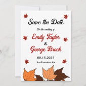 Elegante romantische herfst laat bordeaux chique b save the date (Voorkant)