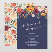 Elegante Romantische Herfst repetitie diner uitnod Kaart (Voorkant / Achterkant)