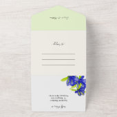 Elegante Romantische Iris Bloemen Handgeschilderd All In One Uitnodiging (Buitenkant)