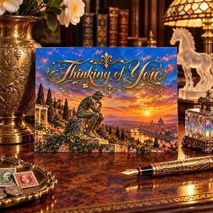 Elegante Romantische Italiaanse Zonsondergang Denk Briefkaart