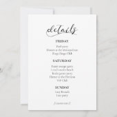 Elegante romantische kalligrafie Bachelorette Week Kaart (Achterkant)