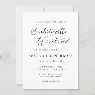 Elegante romantische kalligrafie Bachelorette Week Kaart