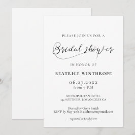 Elegante romantische kalligrafie Bruidsfeest Kaart
