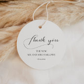 Elegante romantische kalligrafie bruiloft bedankjes labels