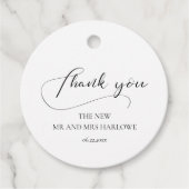 Elegante romantische kalligrafie bruiloft bedankjes labels (Voorkant)